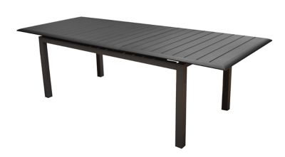 Table de jardin extensible Cubic en aluminium coloris graphite L.187/247 x l.100 x H.76 cm