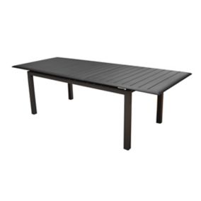 Table de jardin extensible Cubic en aluminium coloris graphite L.187/247 x l.100 x H.76 cm