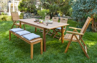 Table de jardin extensible Denia en bois d'acacia L.180/228 x l.90 x H.75 cm GoodHome