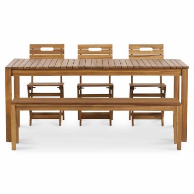Table de jardin extensible Denia en bois d'acacia L.180/228 x l.90 x H.75 cm GoodHome