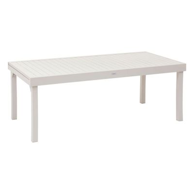 Table de jardin extensible en aluminium 12 places Beige, L. 320 x l. 100 x H. 75 cm, PIAZZA