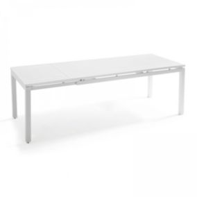 Table de jardin extensible en aluminium blanc  Oviala
