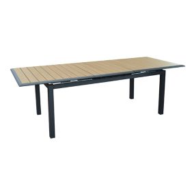 Table de jardin extensible en aluminium Cubic 187/247 x 100 cm graphite oak