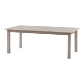 Table de jardin extensible en aluminium effet bois 12 places ALLURE - Grège et avoine