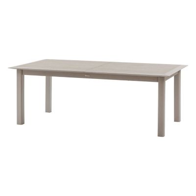 Table de jardin extensible en aluminium effet bois 12 places Beige, L. 216 x l. 115 x H. 77 cm, ALLURE