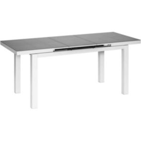 Table de jardin extensible en aluminium gris perle Ibiza 6 à 8 personnes