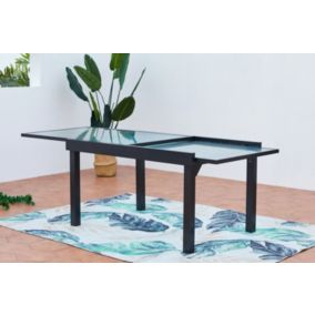 Table de jardin extensible en aluminium grise - BRESCIA