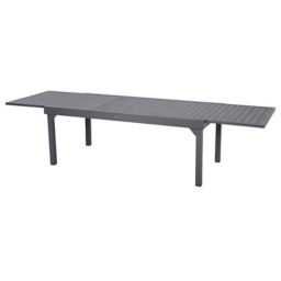 Table de jardin extensible en aluminium Héspèride Piazza 200/300 x 100 cm