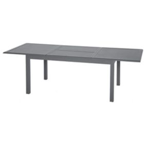 Table de jardin extensible en aluminium Héspèride Azua graphite 160/254 x 100 cm