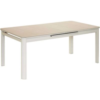 Table de jardin extensible en aluminium ivoire Milos