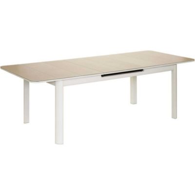 Table de jardin extensible en aluminium ivoire Milos