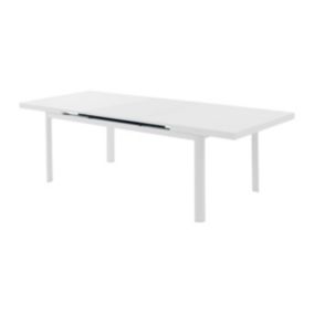 Table de jardin extensible en aluminium L.180/240cm - Blanc - NAURU de MYLIA