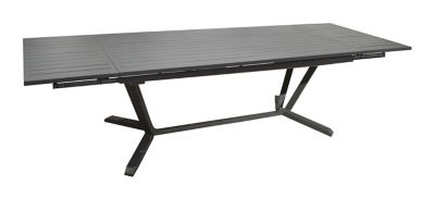 Table de jardin extensible 180/240x100cm aluminium gris LUPIN pas