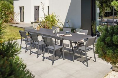 Table de jardin extensible en aluminium Stockholm 200/300 x 96 cm