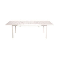 Table de jardin extensible en métal Batang 184/243 x 100 cm blanc