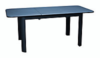 Table de jardin extensible Eos en aluminium coloris bleu L.130/180 x l.80 x H.74 cm