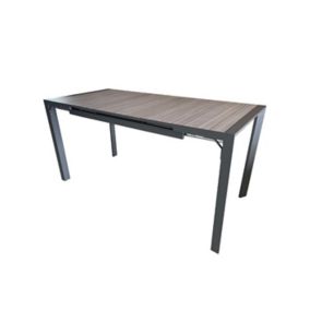 Table de jardin extensible Evasion en aluminium coloris seigle/graphite L.154/214 x l.100 x H.105 cm
