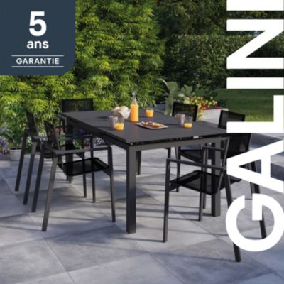 Table de jardin extensible Galini aluminium coloris gris anthracite L.180/242 x l.100 x H.76 cm GoodHome