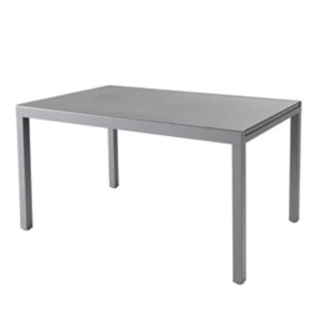 Table de jardin extensible Moorea en aluminium coloris gris acier L.140/200 x l.90 x H.75 cm