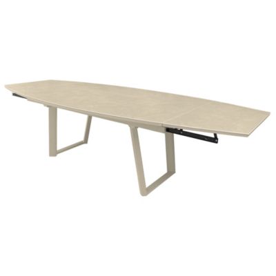 Table de jardin extensible ovale en céramique crème L 180/230/280 x l.110 cm ProLoisirs Manta