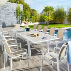 Table de jardin extensible Pavane Lin & Blanc - Hespéride