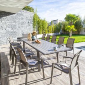 Table de jardin extensible Pavane Seigle & Praline - Hespéride