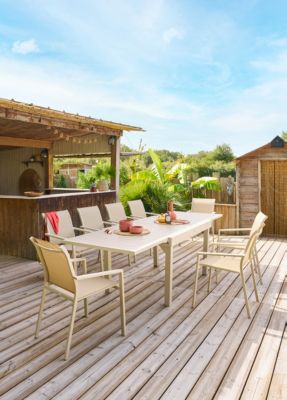 Table de jardin extensible Piazza aluminium argile L.135/270 x l.90 x H.75 cm