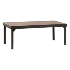 Table de jardin extensible Piazza aluminium marron L.200/320 x l.100 x H.75 cm