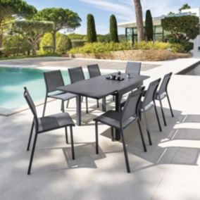 Table de jardin extensible Piazza Graphite - Hespéride