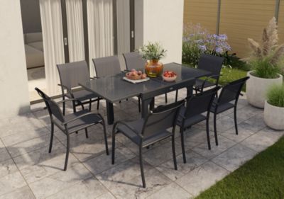 Table de jardin extensible Piazza gris anthracite et graphite