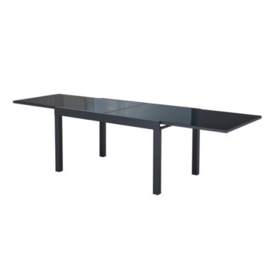 Table De Jardin Extensible Aluminium Et Verre Trempé Aloha Gris Clair Arcane L 160 280 X L 100 X H 75 Cm~5404018110662 27i Cf