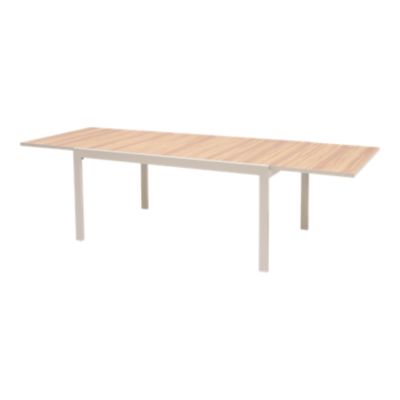 Table de jardin extensible rectangulaire en aluminium beige L. 155-262,8 X l.75 cm GoodHome Pistache