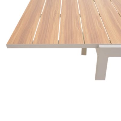 Table de jardin extensible rectangulaire en aluminium beige L. 155-262,8 X l.75 cm GoodHome Pistache
