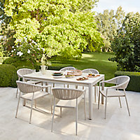 Table de jardin extensible Santorin en aluminium coloris sable L.180/260 x l.100 x H.75 cm