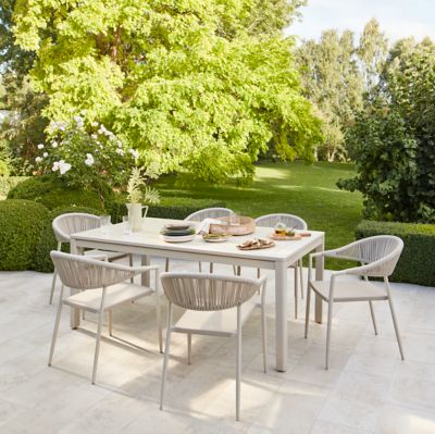 Table de jardin extensible Santorin en aluminium coloris sable L