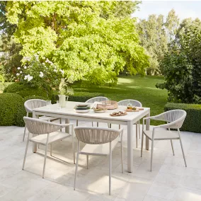 Table de jardin extensible Santorin en aluminium coloris sable L.180/260 x l.100 x H.75 cm