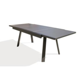 Table de jardin extensible Stockholm en aluminium coloris gris anthracite L.150/225 x l.96 x H.76 cm - DCB GARDEN