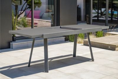 Table de jardin extensible Stockholm en aluminium coloris gris anthracite L.150/225 x l.96 x H.76 cm - DCB GARDEN