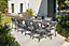Table de jardin extensible Stockholm en aluminium coloris gris anthracite L.200/300 x l.96 x H.76 cm