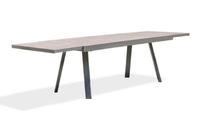 Table de jardin extensible Stockholm en aluminium et céramique coloris gris anthracite L.200/300 x l.96 x H.76 cm - DCB GARDEN