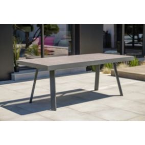 Table de jardin extensible Stockholm en aluminium et céramique coloris gris anthracite L.200/300 x l.96 x H.76 cm - DCB GARDEN