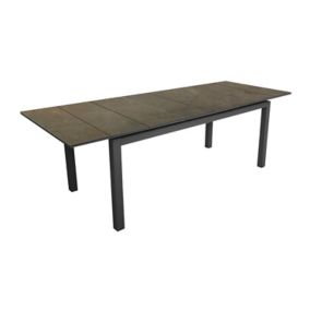 Table de jardin extensible Tahaa en aluminium coloris graphite L.180/240 x l.90 x H.74 cm