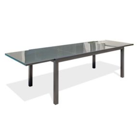 Table de jardin extensible Tolede aluminium gris anthracite L.200/300 x l.100 x H.75 cm DCB Garden