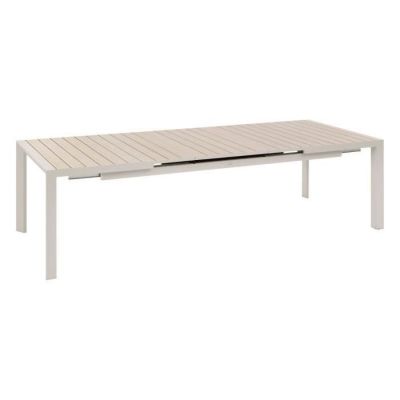 Table de jardin extensible "Évasion" en aluminium lin et argile traité époxy 10 places - Lin / Argile - Hespéride