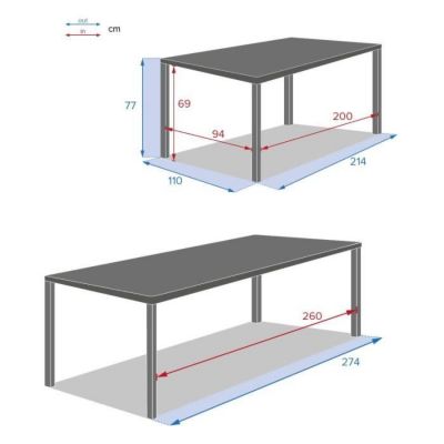 Table de jardin extensible "Évasion" en aluminium lin et argile traité époxy 10 places - Lin / Argile - Hespéride