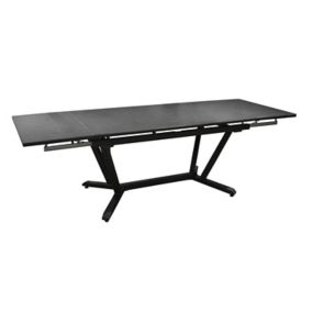 Table de jardin extensible Vita en aluminium coloris graphite/gris L.180/280 x l.100 x H.74 cm