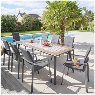 Table de jardin fixe Lambada en acier - 8 Places