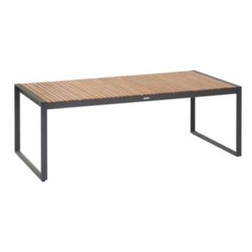 Table de jardin fixe Lensia en eucalyptus et aluminium - 8 Places