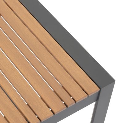 Table de jardin fixe Lensia en eucalyptus et aluminium - 8 Places