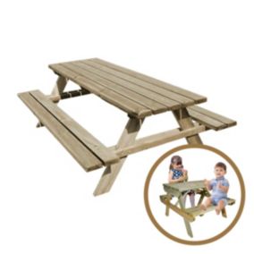 Table de jardin Fontainebleau + table de jardin enfant